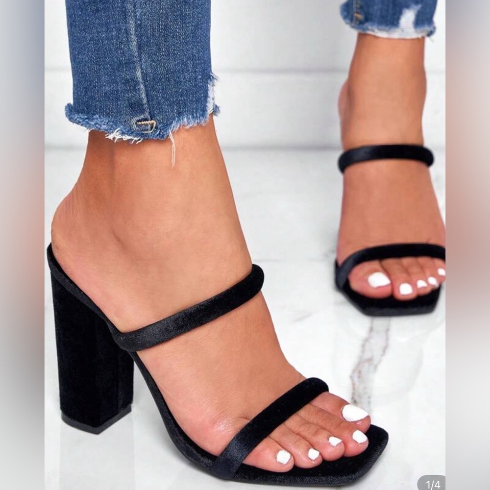 Velvet Black Heels